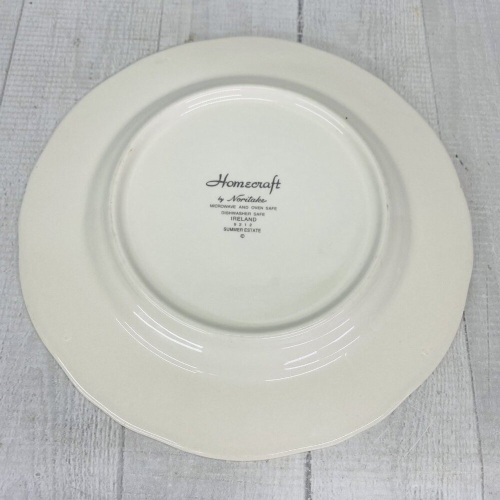 Noritake Homecraft SUMMER ESTATE Yellow Stripe Floral 8.5" Salad Plate Set of 3 - Picture 3 of 15